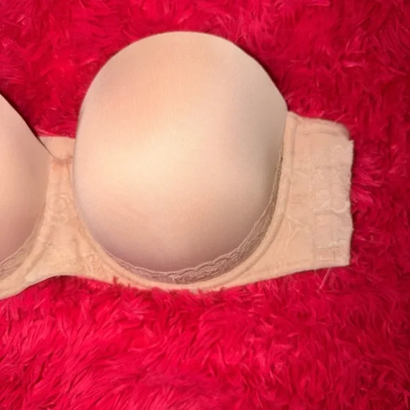 Torrid Push Up Strapless Beige Bra With Lace- 
Size 46D - Picture 4 of 11